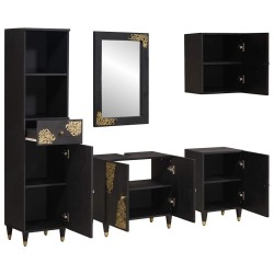 Ensemble de Meubles de Salle de Bain avec tiroir 5 pcs Noir 584288584288