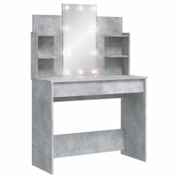 Coiffeuse avec lumières LED gris béton 96x40x142 cm 584297584297