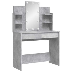 Coiffeuse avec lumières LED gris béton 96x40x142 cm 584297584297