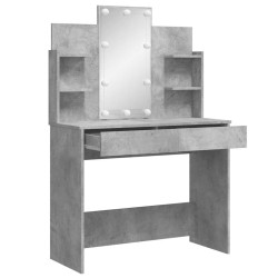 Coiffeuse avec lumières LED gris béton 96x40x142 cm 584297584297