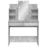 Coiffeuse avec lumières LED gris béton 96x40x142 cm 584297584297