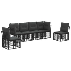 Ensemble de canapés d'extérieur Noir Polyester 584298584298