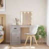 Coiffeuse avec lumières LED gris béton 90x42x132,5 cm 584300584300