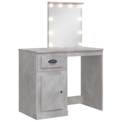 Coiffeuse avec lumières LED gris béton 90x42x132,5 cm 584300584300