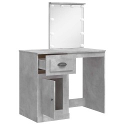 Coiffeuse avec lumières LED gris béton 90x42x132,5 cm 584300584300