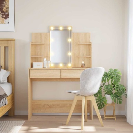Coiffeuse avec lumières LED chêne sonoma 96x40x142 cm 584301584301