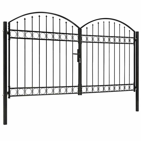 Portail de clôture ASSEN à double porte avec arc en acier 300 x 175 cm 584302584302