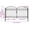 Portail de clôture ASSEN à double porte avec arc en acier 300 x 175 cm 584302584302
