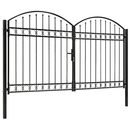 Portail de clôture ASSEN à double porte avec arc en haut en acier 300x200 cm 584303584303