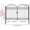 Portail de clôture ASSEN à double porte avec arc en haut en acier 300x200 cm 584303584303