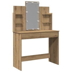 Coiffeuse avec lumières LED chêne artisanal 96x40x142 cm 584304584304