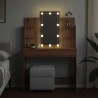 Coiffeuse avec lumières LED chêne artisanal 96x40x142 cm 584304584304