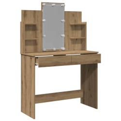 Coiffeuse avec lumières LED chêne artisanal 96x40x142 cm 584304584304