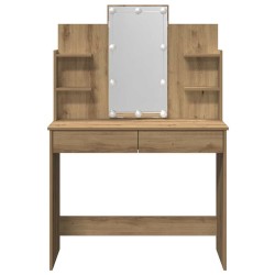 Coiffeuse avec lumières LED chêne artisanal 96x40x142 cm 584304584304