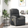 Fauteuil de massage inclinable gris cuir véritable 584308584308