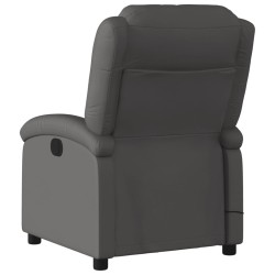 Fauteuil de massage inclinable gris cuir véritable 584308584308