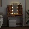 Coiffeuse avec lumières LED vieux bois 96x40x142 cm 584309584309