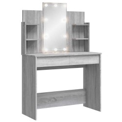 Coiffeuse avec lumières LED sonoma gris 96x40x142 cm 584322584322