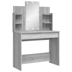 Coiffeuse avec lumières LED sonoma gris 96x40x142 cm 584322584322