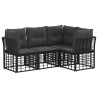 Ensemble de canapés d'extérieur Noir Polyester 584323584323