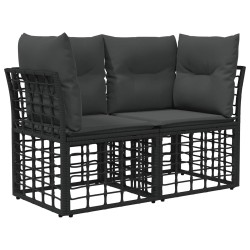 Ensemble de canapés d'extérieur Noir Polyester 584324584324