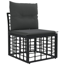 Ensemble de canapés d'extérieur Noir Polyester 584324584324