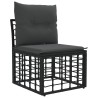 Ensemble de canapés d'extérieur Noir Polyester 584324584324