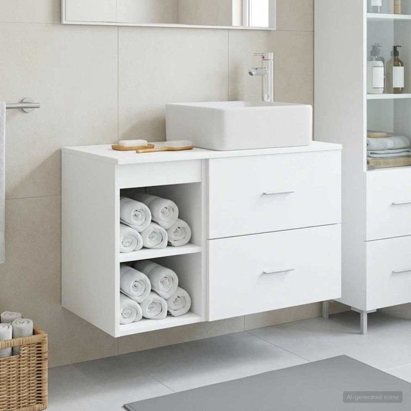 Ensemble de mobilier de salle de bain 2 pcs Blanc 584326584326
