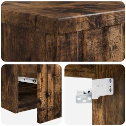Meuble de lavabo mural Chêne fumé 39 x 41 x 64,5 cm 584327584327