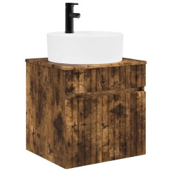 Meuble de lavabo mural Chêne fumé 49 x 44,5 x 65 cm 584329584329