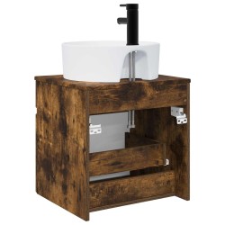 Meuble de lavabo mural Chêne fumé 49 x 44,5 x 65 cm 584329584329