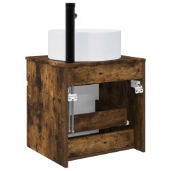 Meuble de lavabo mural Chêne fumé 49 x 44,5 x 65,5 cm 584330584330