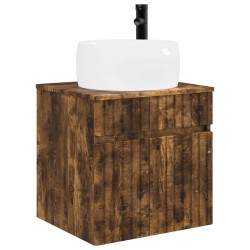 Meuble de lavabo mural Chêne fumé 49 x 44,5 x 66 cm 584331584331