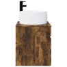 Meuble de lavabo mural Chêne fumé 49 x 44,5 x 66 cm 584331584331