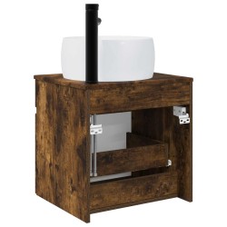 Meuble de lavabo mural Chêne fumé 49 x 44,5 x 66 cm 584331584331