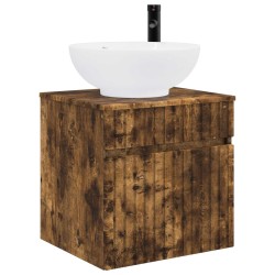 Meuble de lavabo mural Chêne fumé 49 x 44,5 x 66,5 cm 584332584332