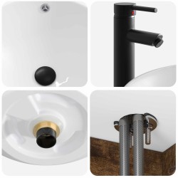 Meuble de lavabo mural Chêne fumé 49 x 44,5 x 66,5 cm 584332584332