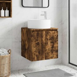 Meuble de lavabo mural Chêne fumé 49,5 x 44,5 x 65,5 cm 584333584333