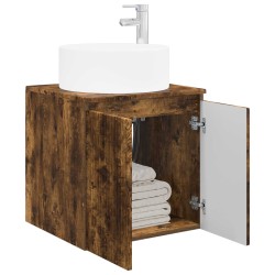 Meuble de lavabo mural Chêne fumé 49,5 x 44,5 x 65,5 cm 584333584333