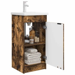 Meuble de salle de bain avec évier Chêne fumé 42 x 40 x 84,5 cm 584334584334