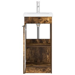 Meuble de salle de bain avec évier Chêne fumé 42 x 40 x 84,5 cm 584334584334