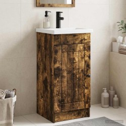 Meuble de salle de bain avec évier Chêne fumé 42 x 40 x 84,5 cm 584335584335
