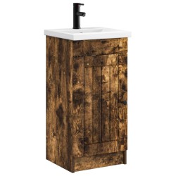 Meuble de salle de bain avec évier Chêne fumé 42 x 40 x 84,5 cm 584335584335