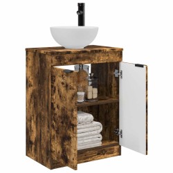 Meuble de salle de bain avec évier Chêne fumé 54 x 35 x 83 cm 584336584336