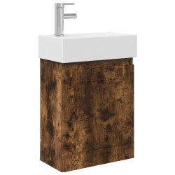 Meuble de salle de bain avec robinet Chêne fumé 584339584339
