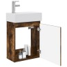 Meuble de salle de bain avec robinet Chêne fumé 584339584339