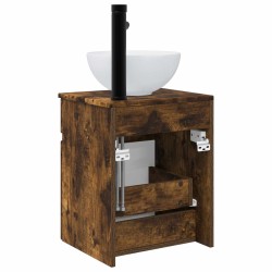 Meuble de lavabo mural Chêne fumé 39 x 35 x 63 cm 584341584341