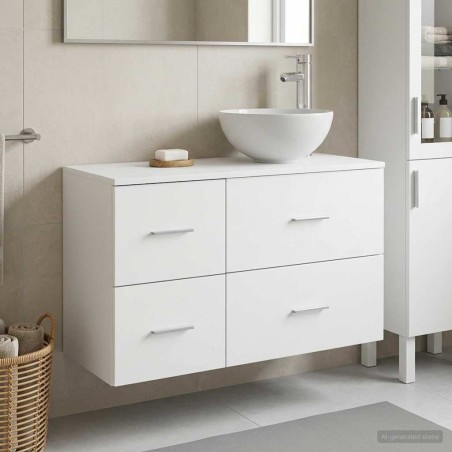 Ensemble de mobilier de salle de bain 2 pcs Blanc 584342584342