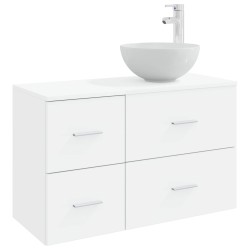 Ensemble de mobilier de salle de bain 2 pcs Blanc 584342584342
