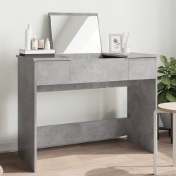 Coiffeuse avec miroir gris béton 100x45x76 cm 584343584343